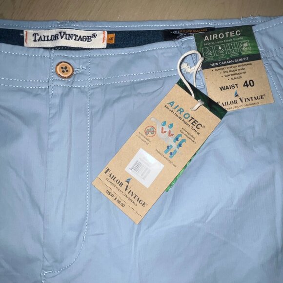 Tailor Vintage New Caanan Slim Fit‎ Light Blue Shorts sz 40 Inseam 9" - Picture 5 of 5